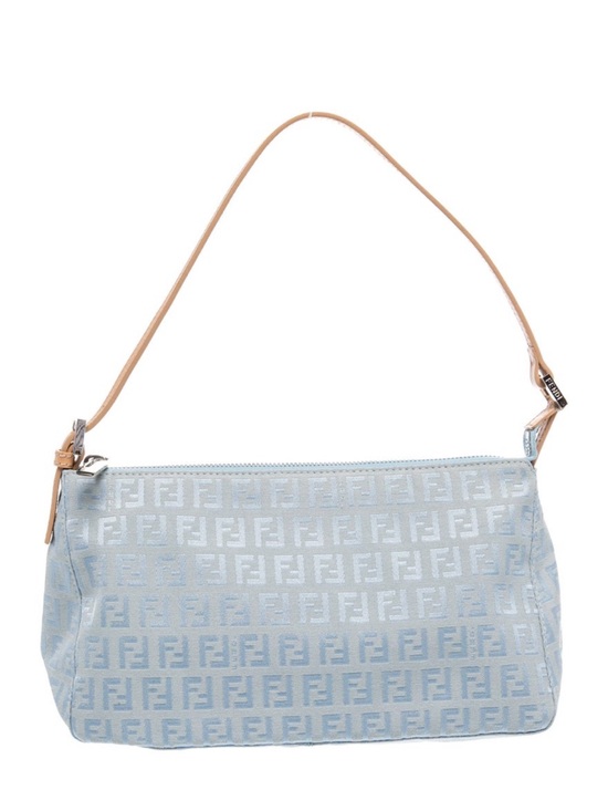 Fendi Handbags - Fendi FF Zucchino Pochette Baby Blue Like New Vintage